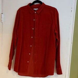 Men's Casual Rust Button-Down Shirt